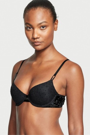 Victoria's Secret Sexy Tee Spets Lightly Fodrade T-Shirt Bra Svarta | 5348SRPNU