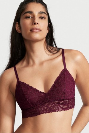 Victoria's Secret Sexy Tee Spets Unlined Bralette Vinröda Lila | 1639RCWHV