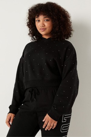 Victoria's Secret Shine Crop Long Sleeve Hoodie Gröna Tvätt | 4720WNEIQ