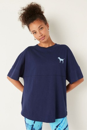 Victoria's Secret Shine Oversized Korta Sleeve T-Shirt Mörkgrå | 5736ENQOT