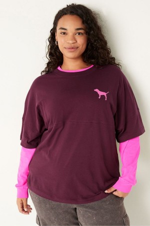 Victoria's Secret Shine Oversized Korta Sleeve T-Shirt Mörkgrå | 7053BUMOW