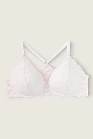 Victoria's Secret Spets Front Fastsättning Push Up Bra Vita | 9574VGBXU