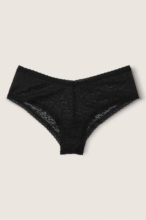 Victoria's Secret Spets Logo Cheeky Knickers Svarta | 3546KYFIM