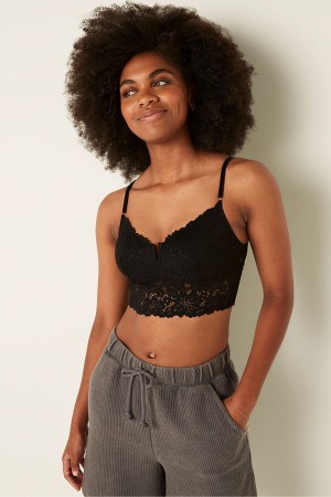 Victoria's Secret Spets Longline Bralette Vita | 7462GDFCU