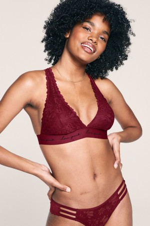 Victoria's Secret Spets Snörade Back Halterneck Bralette Vita | 0496ONLWJ