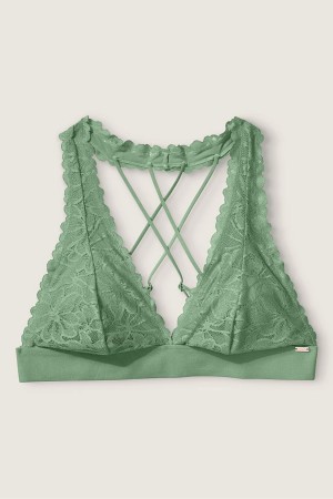 Victoria's Secret Spets Snörade Back Halterneck Bralette Gula | 3498IHYFS