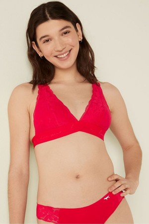 Victoria's Secret Spets Snörade Back Halterneck Bralette Korall Grädde Orange | 3765ICUQG