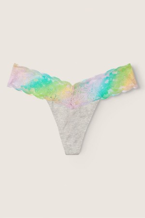 Victoria's Secret Spets Trim String Knickers Grå | 5042EYBXN