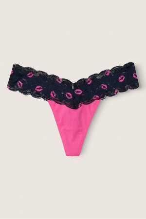 Victoria's Secret Spets Trim String Knickers Rosa | 5792AOZVN