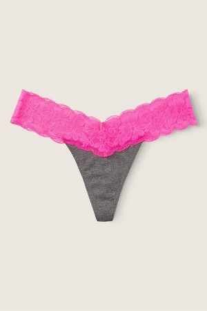 Victoria's Secret Spets Trim String Knickers Rosa | 3679TASKX