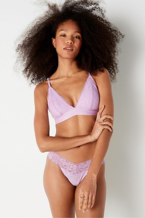 Victoria's Secret Spets Unlined Triangle Bralette Lila | 3694VCQFJ