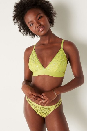 Victoria's Secret Spets Unlined Triangle Bralette Gröna | 8029WAFNY