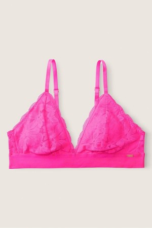 Victoria's Secret Spets Unlined Triangle Bralette Rosa | 3609BEMNI