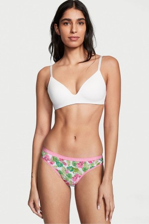 Victoria's Secret Stretch Bomull Bomull Bikini Knickers Whtie Tropical Oasis | 1302CZFBJ