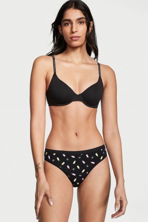 Victoria's Secret Stretch Bomull Bomull Bikini Knickers Svarta | 5632PSNYU