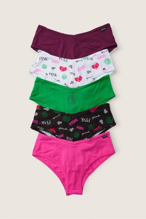 Victoria's Secret Stretch Bomull Bomull Cheeky Knickers 5 Pack Rosa | 8913CHEGA