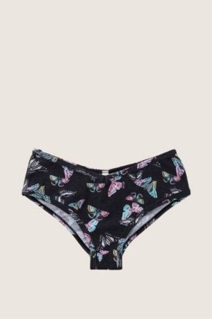 Victoria's Secret Stretch Bomull Bomull Cheeky Knickers Svarta | 3518WZSYX