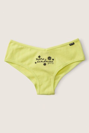 Victoria's Secret Stretch Bomull Bomull Cheeky Knickers Gröna Gula | 0561PMBRA