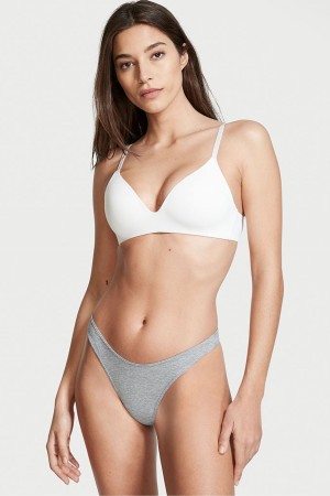 Victoria's Secret Stretch Bomull Bomull High Leg String Knickers Grå | 9572IPGBJ