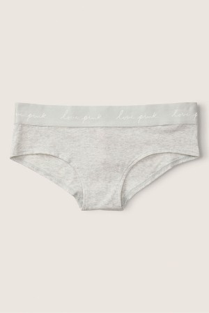 Victoria's Secret Stretch Bomull Bomull Logo Hipster Knickers Grå | 1598YDSCU