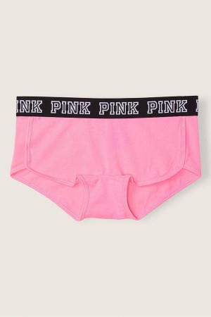 Victoria's Secret Stretch Bomull Bomull Logo Korta Knickers Svarta | 0568AKHPC