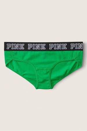 Victoria's Secret Stretch Bomull Bomull Logo Hipster Knickers Gröna | 2867YVIKJ