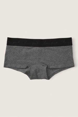 Victoria's Secret Stretch Bomull Bomull Logo Korta Knickers Grå | 3210TERFH