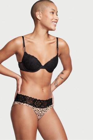 Victoria's Secret Stretch Bomull Bomull Spets Midja Hipster Knickers Bruna | 8401EDBCL