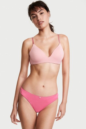 Victoria's Secret Stretch Bomull Bomull String Knickers Rosa | 9862BSRIO