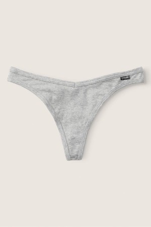 Victoria's Secret Stretch Bomull Bomull String Knicker Grå | 1056MGLCW