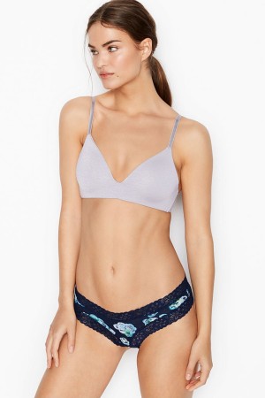 Victoria's Secret Stretch Bomull LCE W CTN CHEEKY Aqua Daisy Dot | 2584ZUQJL