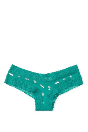 Victoria's Secret Stretch Bomull LCE W CTN CHEEKY Aqua Daisy Dot | 6482HPOTD