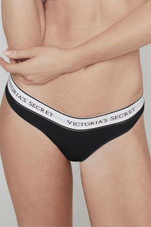 Victoria's Secret Stretch Bomull Logo Knickers Blå | 9715KMAWH