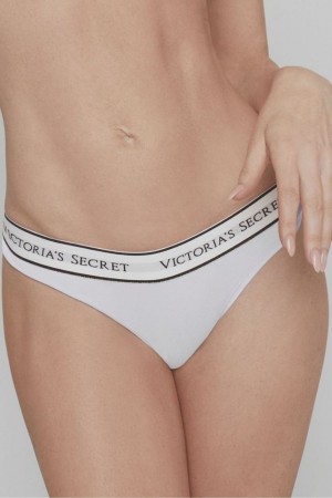 Victoria's Secret Stretch Bomull Logo Knickers Vita | 1490ASLDO