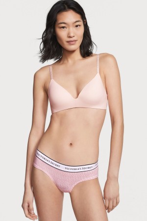 Victoria's Secret Stretch Bomull Logo Knickers Blå | 2450NTMZE