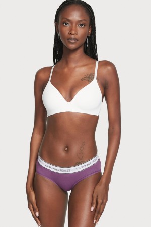 Victoria's Secret Stretch Bomull Logo Knickers Lila | 0851XBNLP