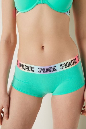 Victoria's Secret Stretch Bomull Logo Korta Knickers Svarta | 7236IPNVO