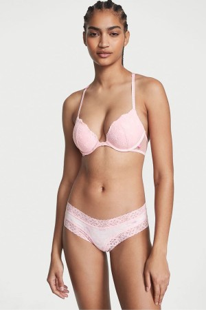 Victoria's Secret Stretch Bomull Spets Midja Bomull Cheeky Knickers Blå | 8354ITMNZ