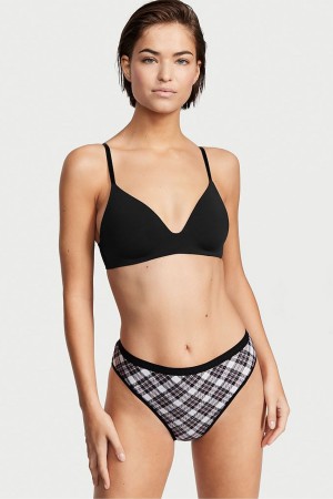 Victoria's Secret Stretch Bomull Stretch Bomull High Leg Brief Knickers Svarta | 4105SZJMO