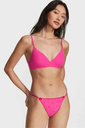 Victoria's Secret Stretch Bomull Stretch Bomull String Bikini Knickers Grå | 9728WVFZS