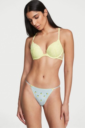 Victoria's Secret Stretch Bomull Stretch Bomull String Bikini Knickers Grå | 8429CNRKM