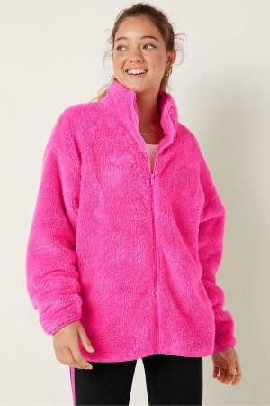 Victoria's Secret Teddy Full Zip Jacket Rosa | 9758VATGM