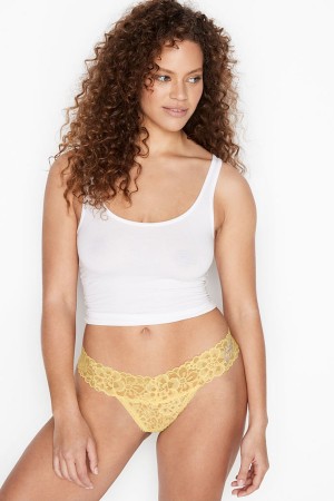 Victoria's Secret The Lacie Spets String Knickers Blå | 5970WGAQB