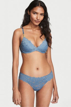 Victoria's Secret The Lacie Spets String Knickers Blå | 8136HPZNO