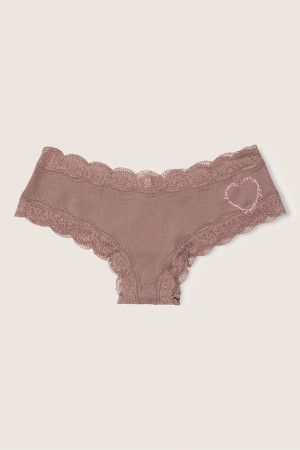 Victoria's Secret The Lacie Spets Trim Cheeky Knickers Svarta | 2987QGXFL