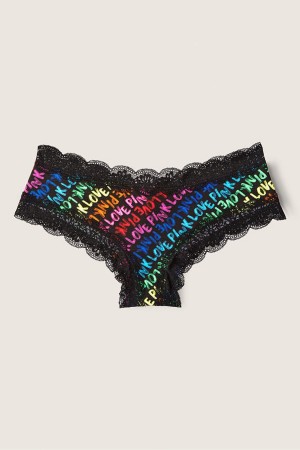 Victoria's Secret The Lacie Spets Trim Cheeky Knickers Svarta | 5849QUCDV