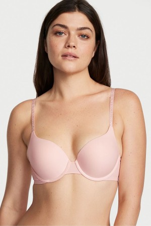 Victoria's Secret The T-Shirt Full Cup Push Up Smooth Bra Rosa | 0561SNAZM