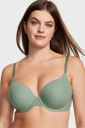 Victoria's Secret The T-Shirt Full Cup Push Up Smooth Bra Gröna | 2531MTFQE