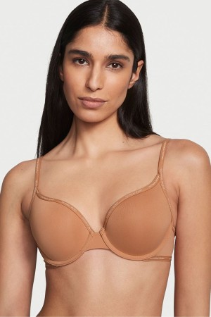 Victoria's Secret The T-Shirt Lightly Fodrade Logo Rem Full Cup Bra Honey Glow Nude | 4183GOQNK