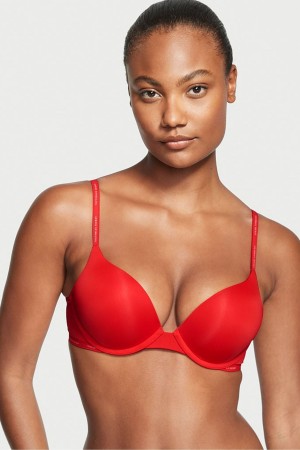 Victoria's Secret The T-Shirt Lightly Fodrade Logo Rem Full Cup Bra Röda | 6489DBUGM